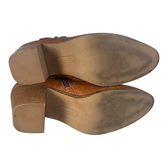 BareTraps Women’s Karina Tan Vegan Leather Block Heel Ankle Boots Size-10m - Picture 6 of 9